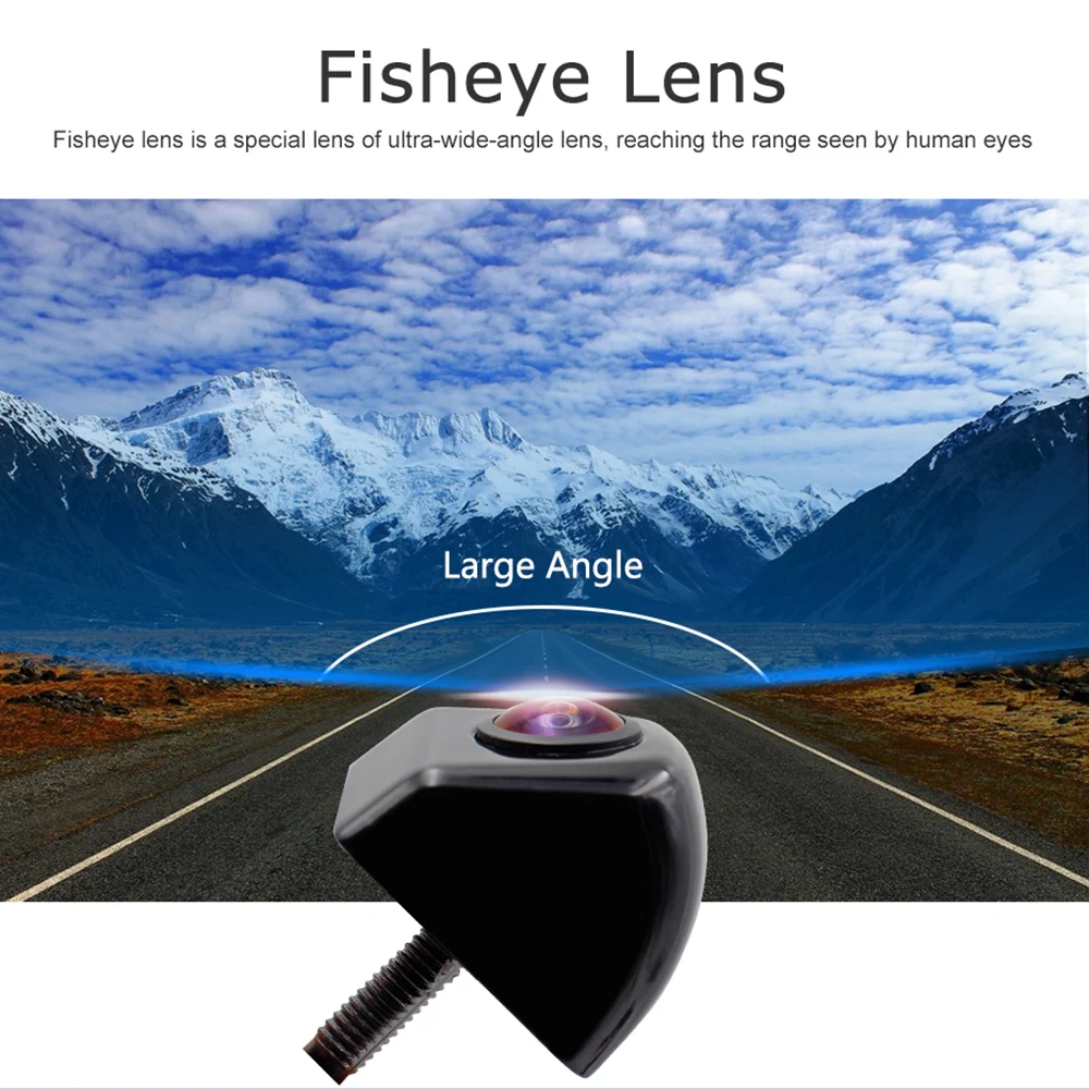 170 Degree car Fisheye Lens Vehicle Backup Camera Car Rear View Reverse Trajectory Camera with Dynamic Guide Line Metal Shell