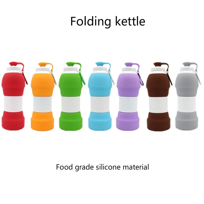 Waist 580ml Portable Water Bottle Silicone Folding Cup Mug 7 Colors Outdoor Travel Sports Extendable | Дом и сад