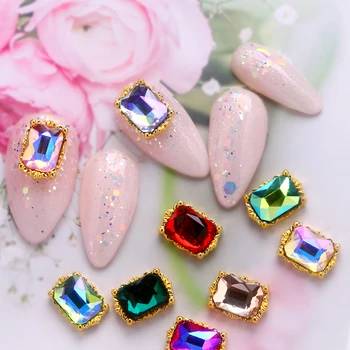 

10Pcs 8*11mm Crystals Nail Art Rhinestones Charms Gems Stones Decoration Craft Jewelry DIY (10Pcs Colorful)