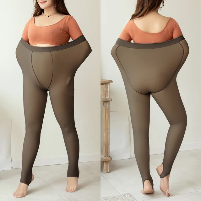 Large Size Women Winter High Waist Leggings Fleece Thermal Tights