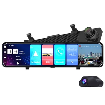 

12 Inch Car DVR Dashcam HD Mirror 4G+WIFI Android 8.1 Driving Recorder with Dual Lens GPS ADAS Navigation Voice Control
