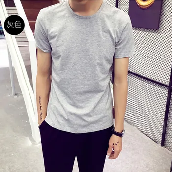 

10386-Summer short-sleeved T-shirt men's loose round neck printed half-sleeved sports shirt