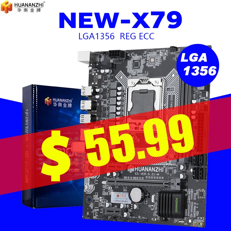 

HUANANZHI X9D LGA1356 LGA 1356 PC Computer Desktop Boards Motherboard Suitable for Desktop Server DDR3 ECC REG RAM LGA1356