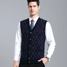 MACROSEA Британский стиль дизайн мужской формальный Повседневный шерстяной кардиган без рукавов высокого качества мужской вязаный шерстяной свитер 9036