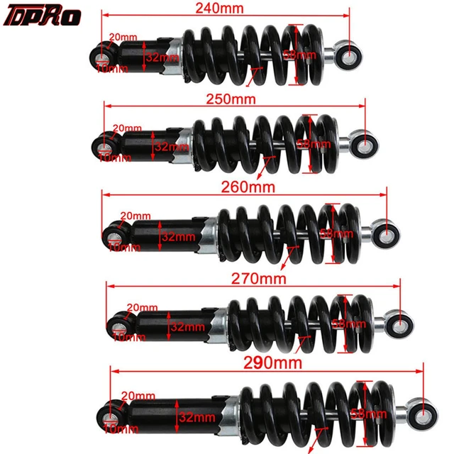 US $23.93 TDPRO 240mm 250mm 260mm 270mm 290mm Off-Road Moto Air Shock Absorber Rear Suspension 1200lbs For Mo