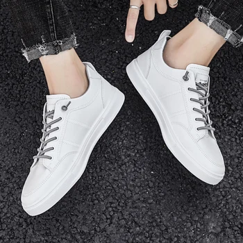 

Mens casual Skateboarding Shoes fashion Genuine Leather Sneakers Breathable Trainers Shoes for Men breathable hole Sneakers