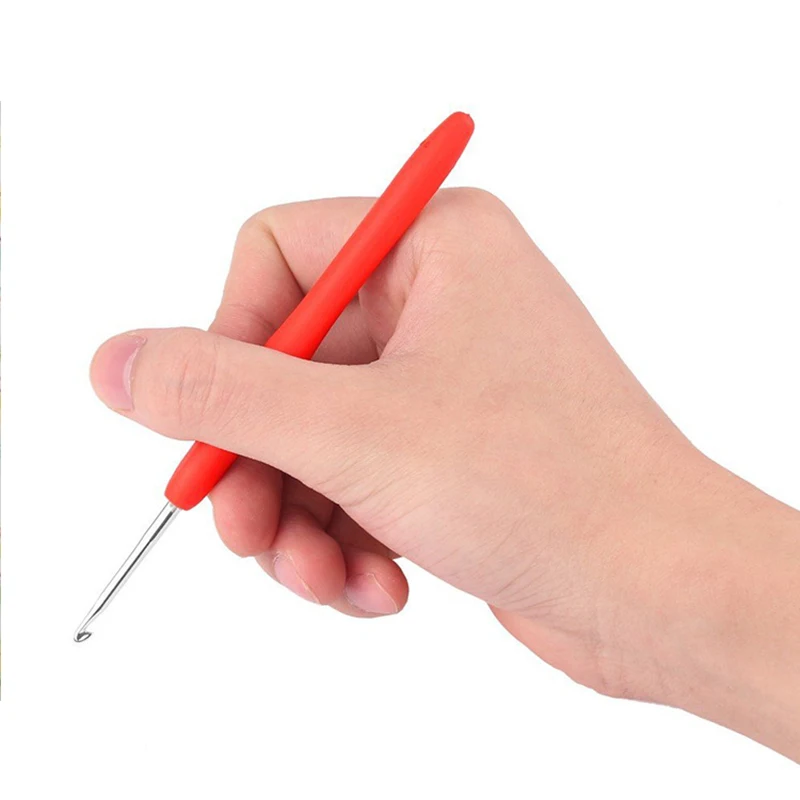 1Pcs 2.0-10.0mm Rubber Handle Crochet Hooks Needles Knit Weave Craft Yarn Sewing Tools Crochet Knitting Needles