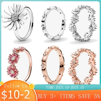 

Hot Sale 100% 925 Sterling Silver Rings Wholesale Popular Flower Lucky Rings For Women Jewelry Making Dorpshipping