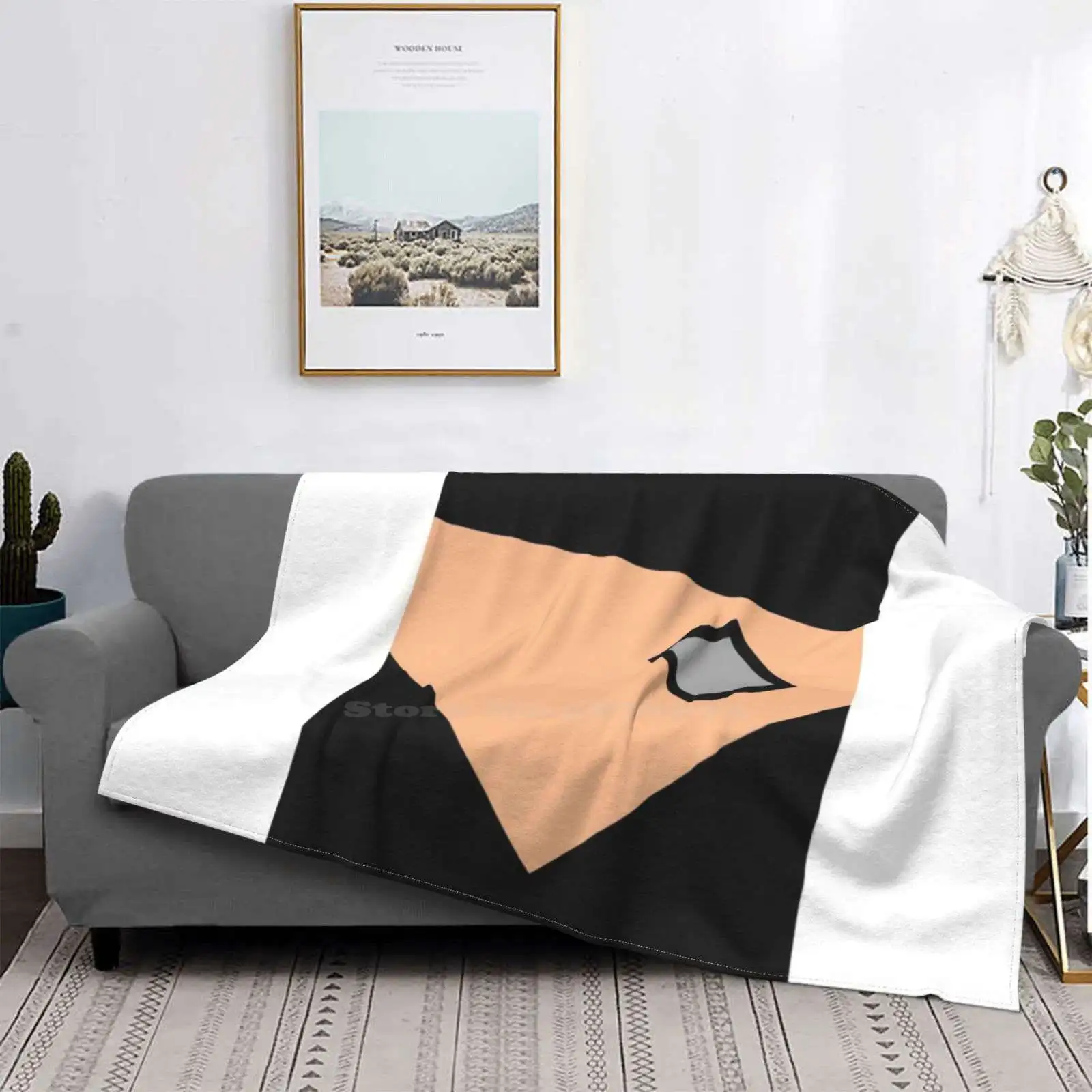 Pinguino Geometrico Divano Letto Confortevole Di Alta Qualità Coperta Morbida Pinguino Cattivo Fumetti Fumetti