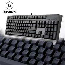 SOVAWIN 104 клавиш PBT клавишные колпачки для клавиатуры с сублимационным освещением клавишные колпачки полный комплект механической передачи клавиатуры двухцветные колпачки для ключей