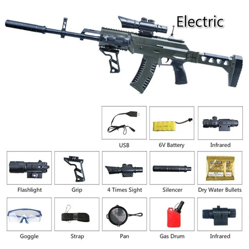 Безопасная электрическая версия M762 пистолет AK-15 винтовка CS стрельба игры Пейнтбол пистолет детский подарок Детская игрушка водяной пистолет