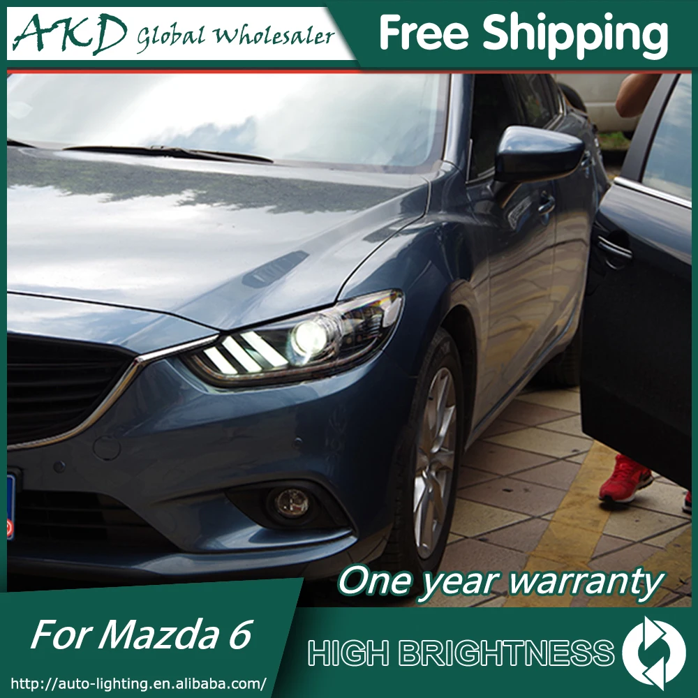 AKD автомобильный Стайлинг для Mazda 6 фары azda6 Atenza светодиодный фонарь Mustan дизайн DRL Bi Xenon объектив Высокий Низкий луч парковка