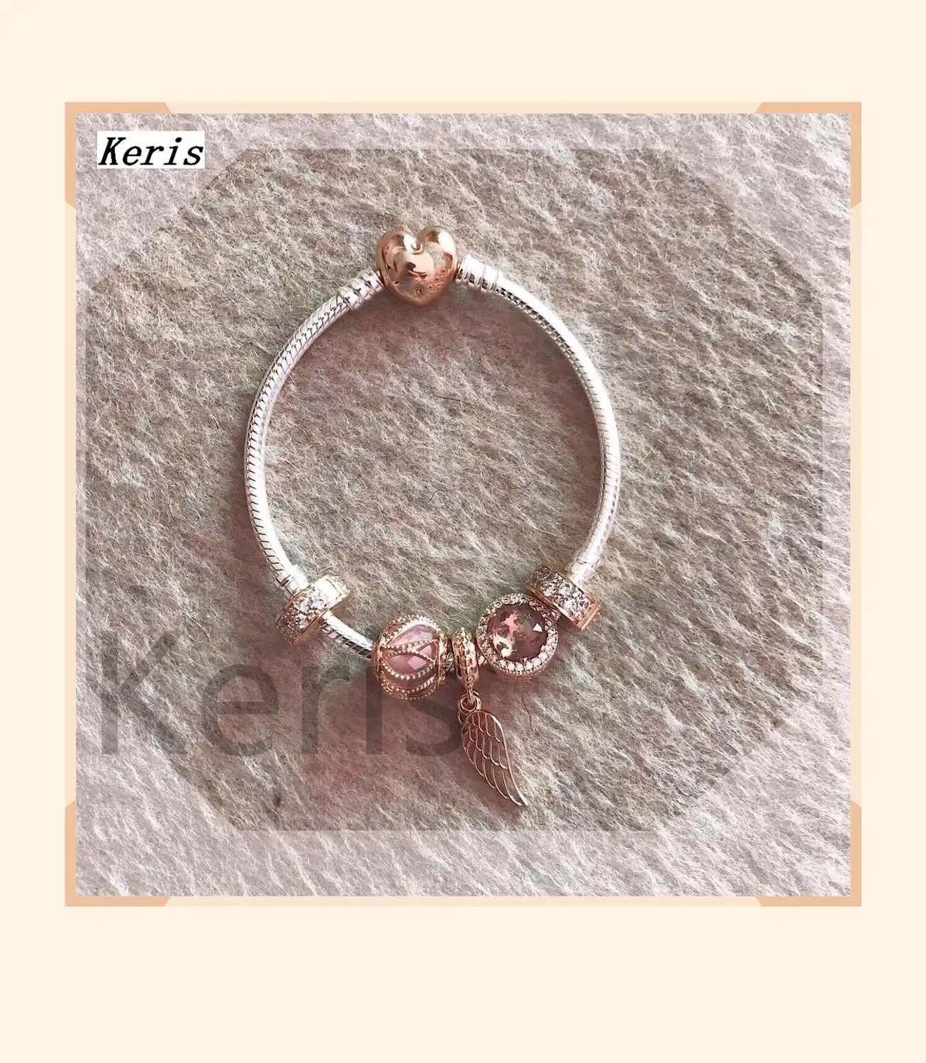 

High Quality Reproduction 1:1 100%925 Silver Angel Wings Pendant Clasp Chain Bracelet Free Delivery