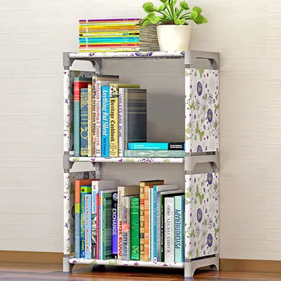 ELH06100PU Модные Простые нетканые книжные полки двухслойные спальни полки для хранения книжный шкаф детская сборка книжный шкаф - Цвет: ELH06100PU