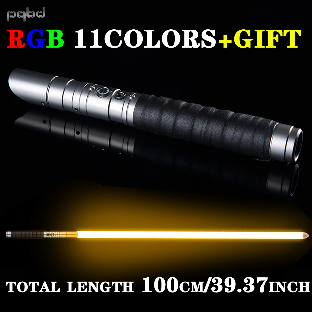 Световой меч pqbd RGB для косплея металлическая ручка тяжелая дуэльная работа 11