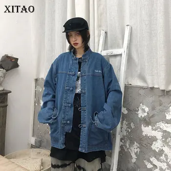 

XITAO Single Breasted Jacket Korea Fashion New Elegant Pocket Letter Elegant Goddess Fan 2020 Spring Summer Coat Top DMY3347