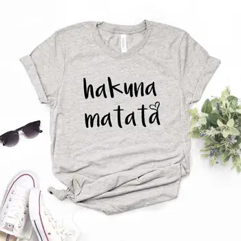 

Hakuna Matata heart Print Women Tshirts Cotton Casual Funny t Shirt For Lady Yong Girl Top Tee Hipster 6 Color FH-7