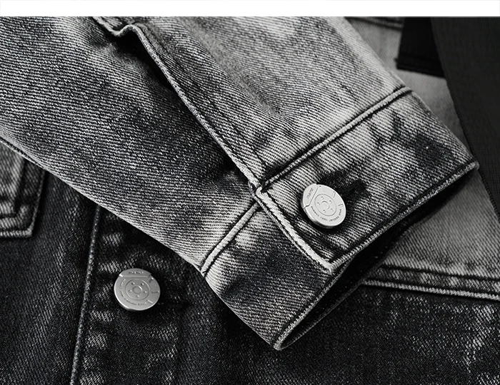 AELFRIC ремень с чернильным принтом Толстые мужские джинсовые куртки зима Харадзюку хип хоп Винтаж длинный рукав мода уличная мужская куртка