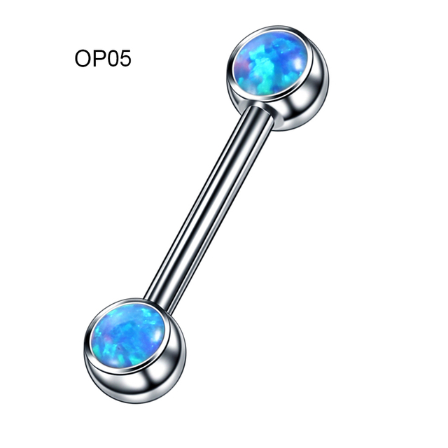 Titanium Ear Septum Helix Tragus Opal CBR Piercings Christina Vertical Hood Labret Dermal Anchor Earrings Piercing Jewelry