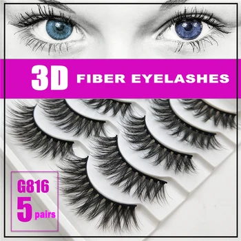 

5pairs 3D Mink False Eyelashes Wispy Cross Fluffy Extension Lashes Thick Fake Lashes Luxury HandMade Volume Lashes Extension