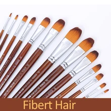  13pcs Artist Paint Brushes Set Nylon Hair Wood Long Handle Painting Brush for Oil Acrylic Watercolor Professional Art Supplies 
