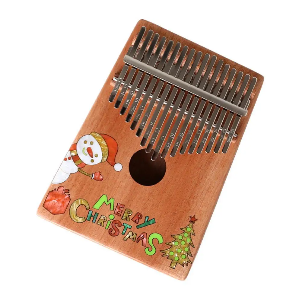 17-клавишным калимба антикоррозионные игрушечное пианино с рождественским узором тонкий дизайн музыкальный инструмент традиционный музыканта Рождественский подарок