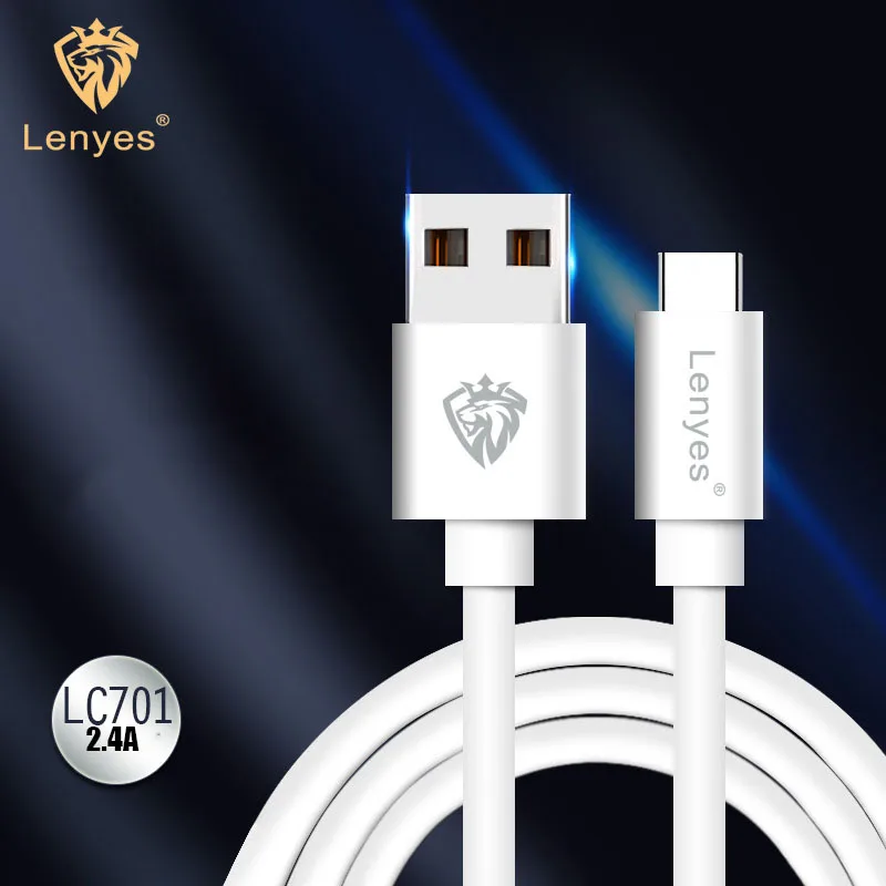 

Lenyes 1M Fast Charging USB Cable for SAMSUNG iPhone iPad 2.4A PVC Type C Android Micro V8 iOS Charger Data Cables Gift Box