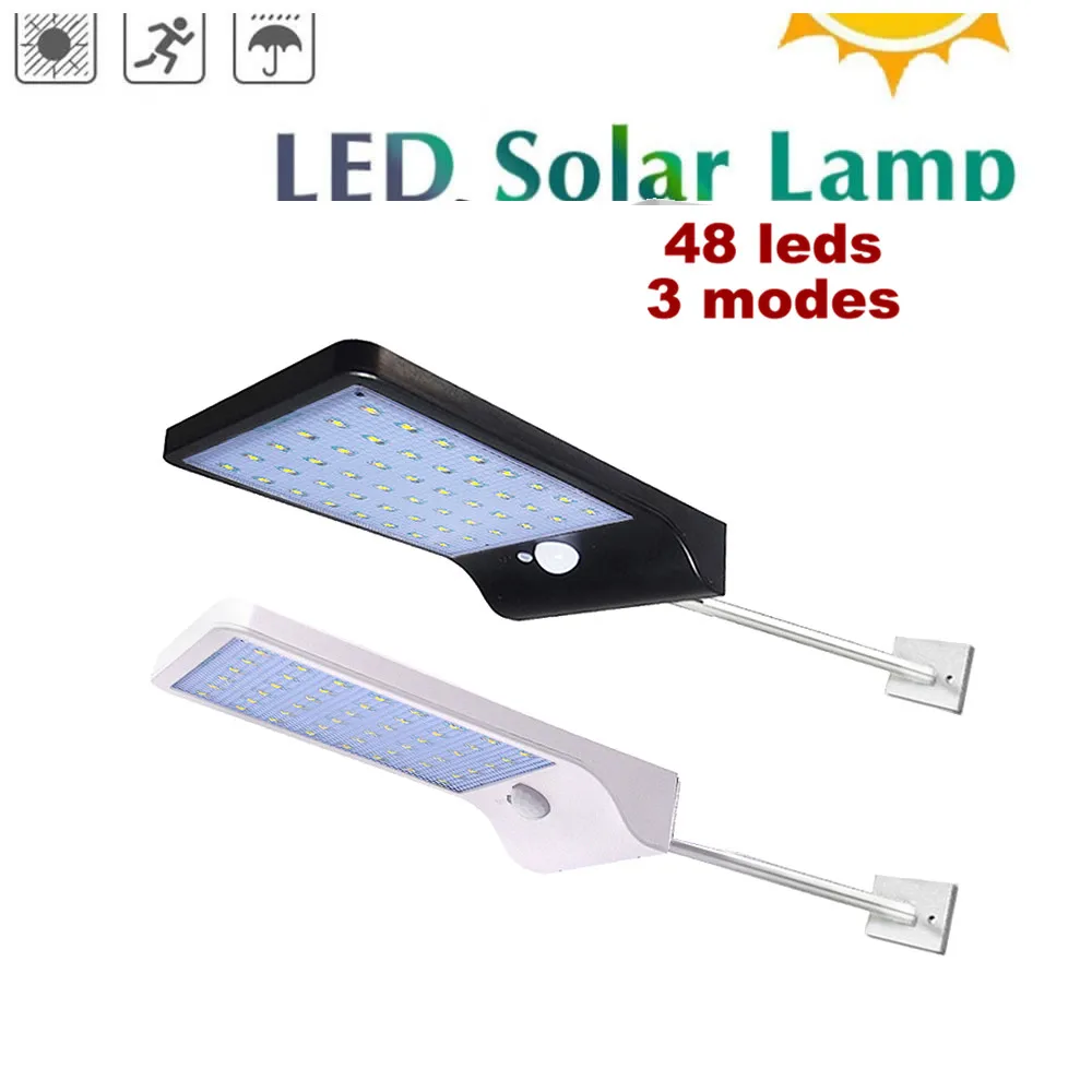 

Upgraded 48 leds Solar Light Color Adjustable With Controller Three Modes Waterproof Lamp Lights For Outdoor Garden Wall Street