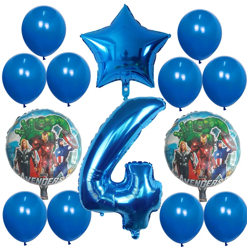 14 шт./партия, новые воздушные шары из фольги «мстители», 30 дюймов, шарик для дня рождения вечерние украшения, супер герой, детские игрушки, надувной шар - Цвет: Многоцветный