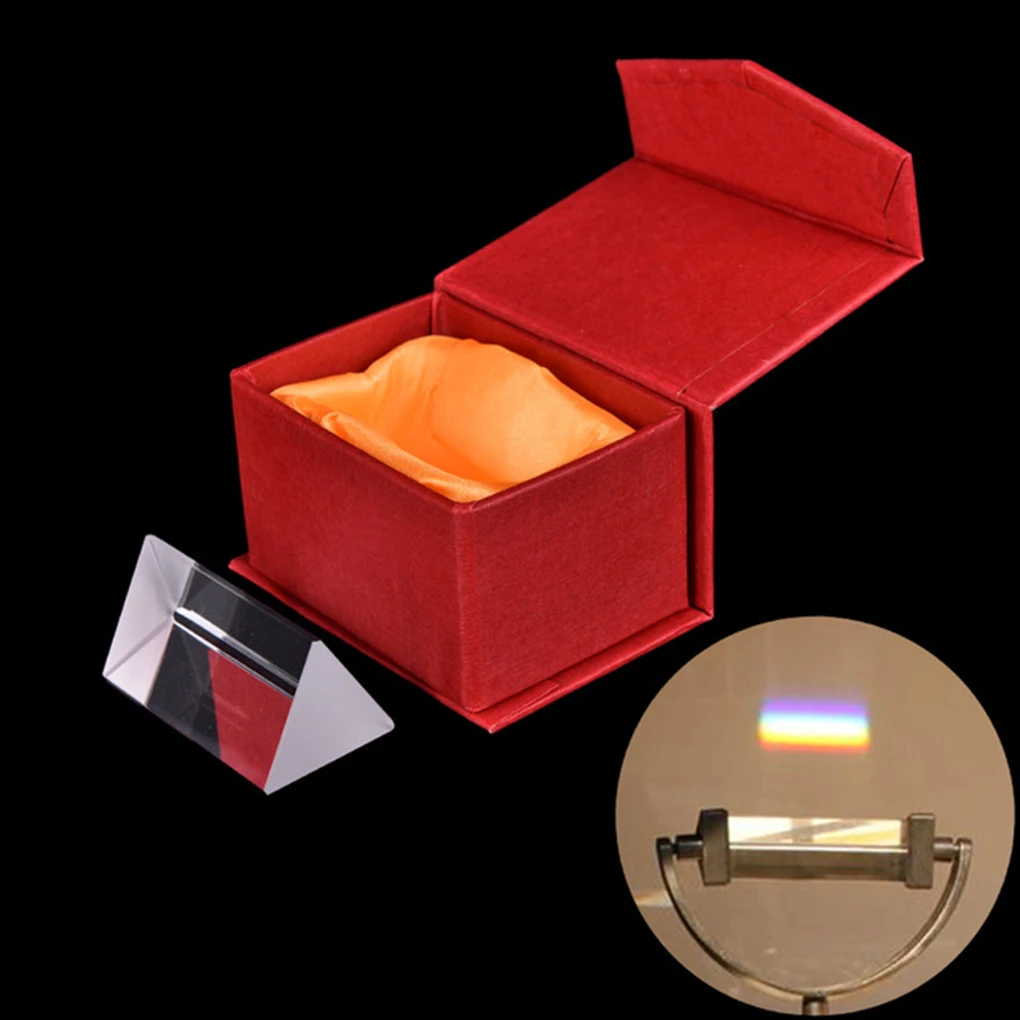  Rainbow Optical Glass Reflecting Triple Prism Physics Teaching Light Spectrum Color Prism 50*30*30* - 4000036096774