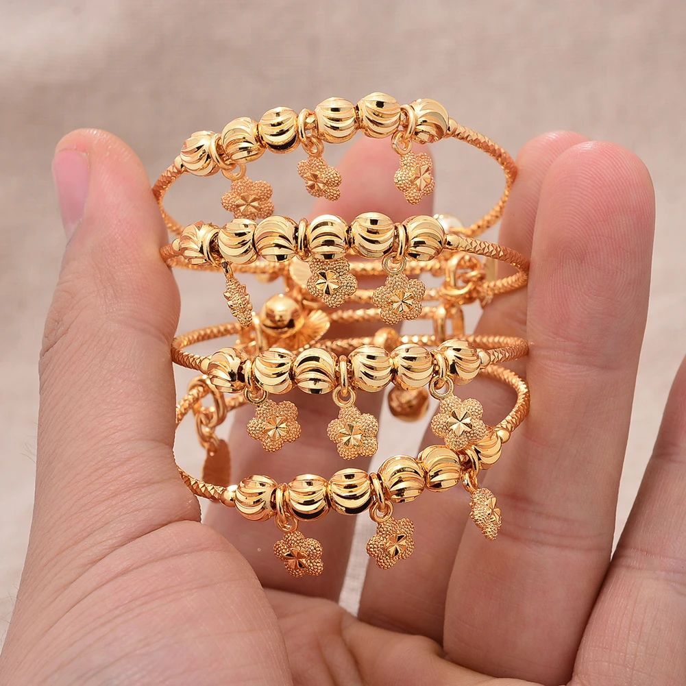 Baby Bangles Kids Girls Baby Wear Bracelets Baby Bangles Gold