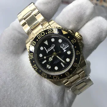 

18K Gold gmt AAA watch Ceramic Bezel sapphire glass Mechanical Automatic Movement Luxury Sports Watches