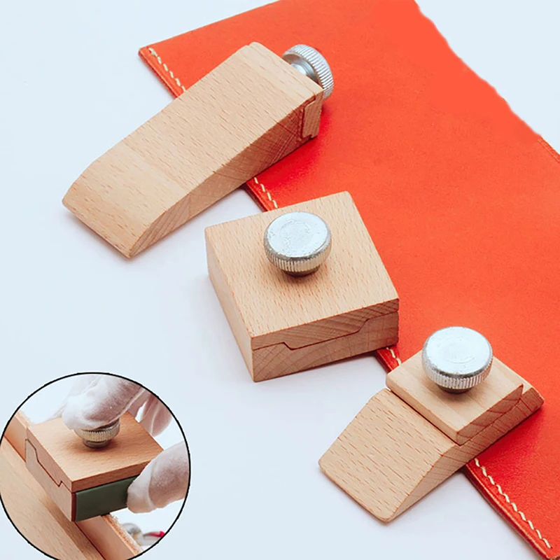Description Picture 5 of itemDIY Leather Craft Edge Tool Beech Block Handmade Leather Durable Tanned Tool Wooden Edge Grinding Sandpaper Treatment