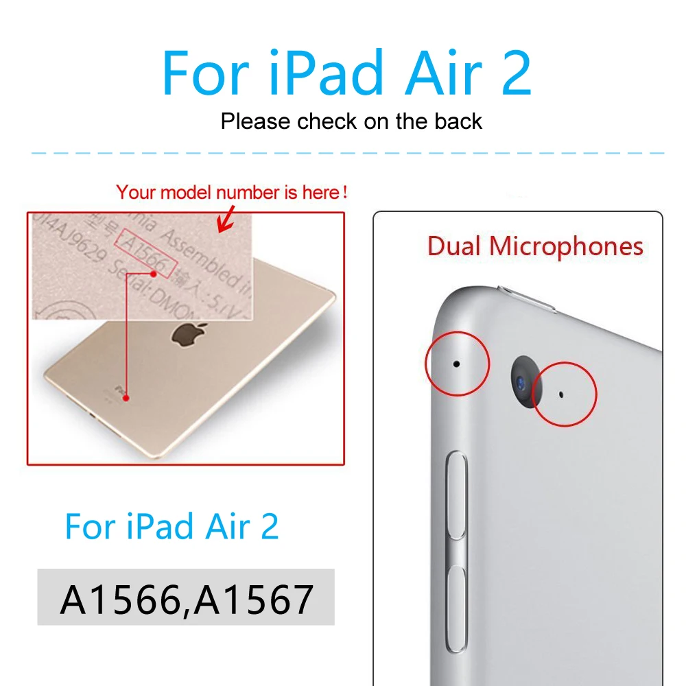 Магнитный чехол для Apple iPad Air 2 A1566 A1567 Air2 9,7 ''дюймов Wi-Fi 3g LTE Funda из искусственной кожи смарт-чехол с подставкой флип-чехол