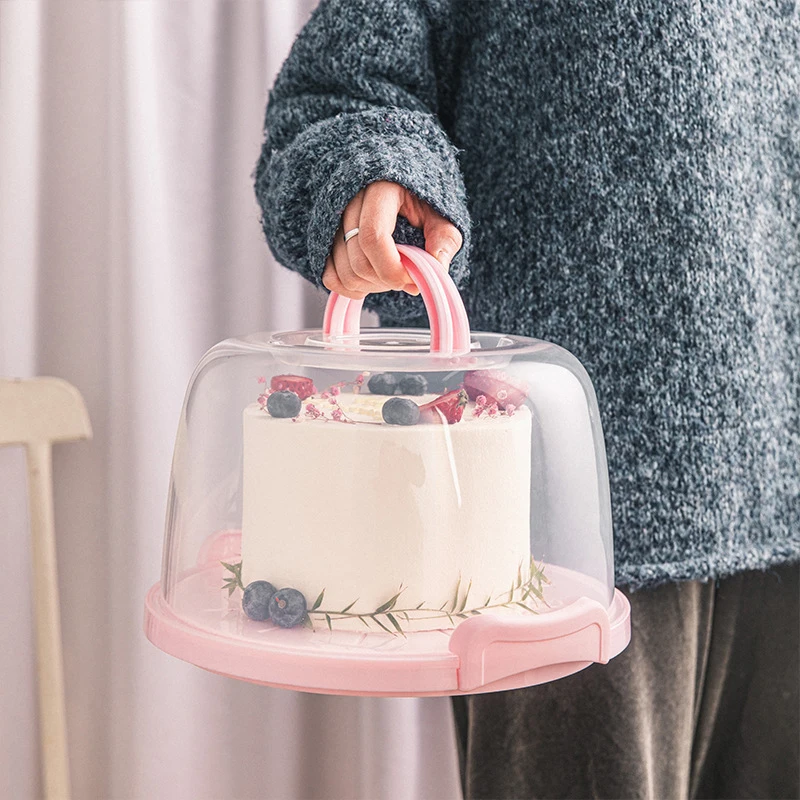 Transparent Portable Cake Box Food Fresh-Keeping Box Refrigerator Anti-cross Smell Box Fruits Vegetables Storage Boxs Holder