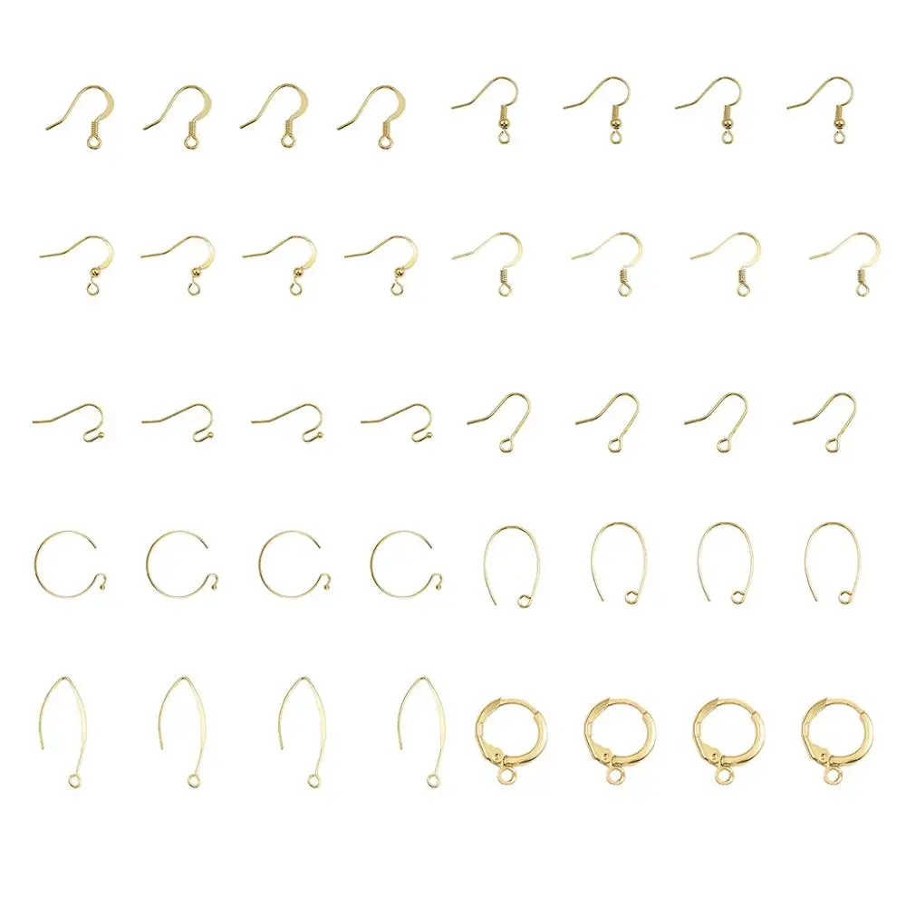 10-20pcs/lot 18K Gold Plated Copper French Earring Hooks Wire