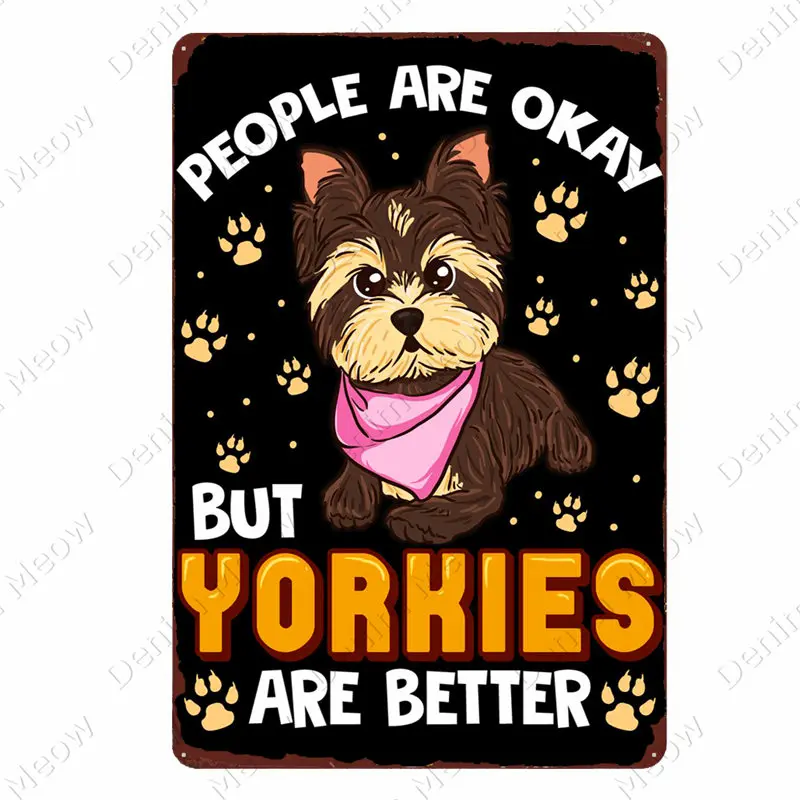 Tanio Vintage Pet tablica Yorkshire Terrier metalowy znak blaszany Pub sklep