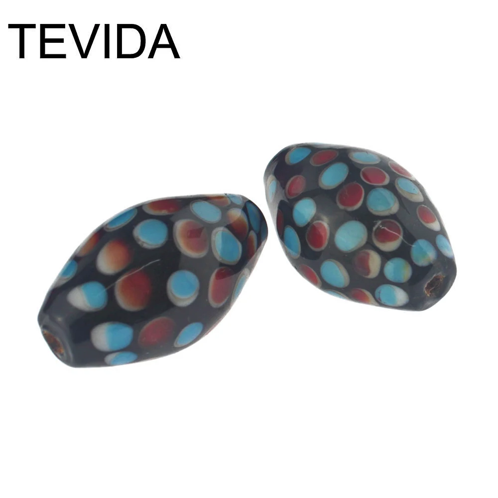 TEVIDA R50 2 шт. африканская стеклянная овальная бусина DIY для изготовления ожерелья