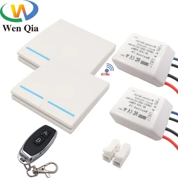 

Wenqia smart light switch Universal Wireless Remote Control 433Mhz rf Relay Receiver AC220V and Remote LED/fan lamp controller