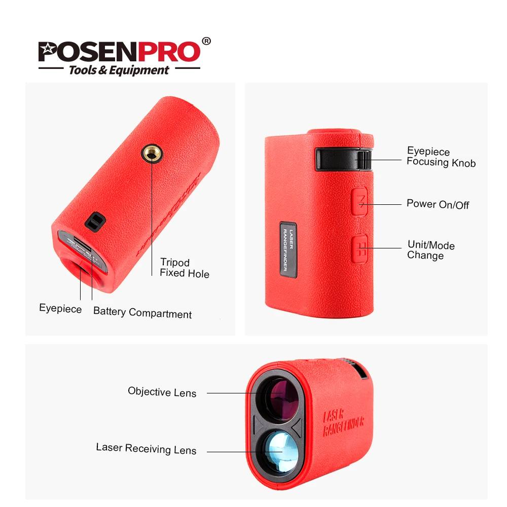 Лазерный дальномер POSENPRO охотничий измеритель расстояния 600 м цифровой Монокуляр