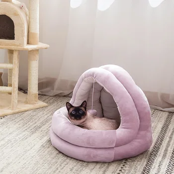 

Cat Winter Warm Cat and Dog Pet Bed Wholesale Plush Cat Nest Four Seasons Universal Net Red Shell Cat Nest cat mat cushion