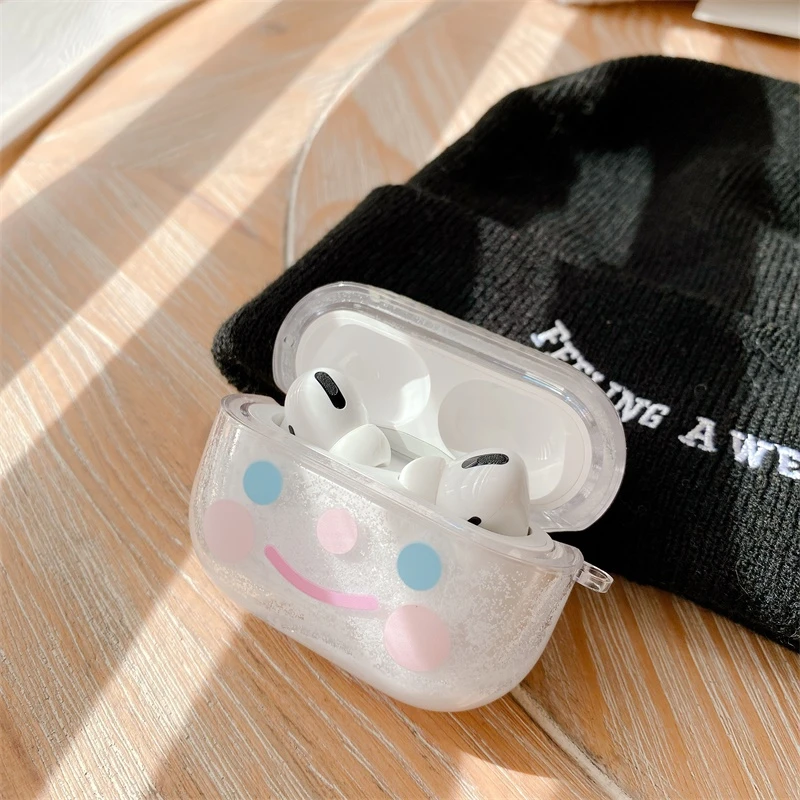 Милый Блестящий с жидкостью зыбучий песок блестящий чехол для Airpods Прозрачный