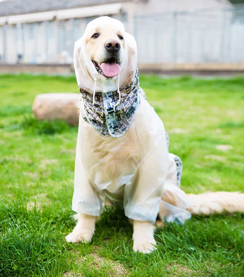 Big dog raincoat four-legged waterproof all-inclusive Golden Retriever clothes pet Shiba Inu Samoyed large Labrador