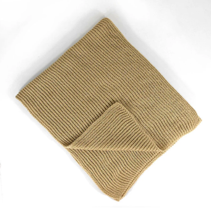 AC085Light khaki Черная пара сплошной цвет шарф шерсть Корейский мужской и женский вязаный шарф - Цвет: AC085Light khaki