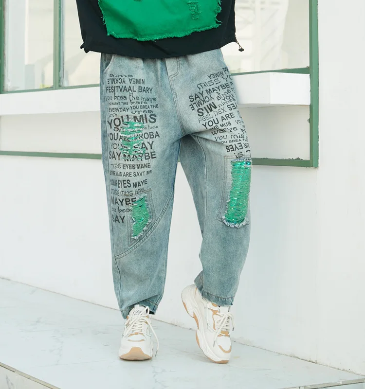 Max LuLu New Spring Fashion Korean Ladies Ripped Straight Pants Womens Printed Vintage Jeans Loose Denim Trousers Plus Size
