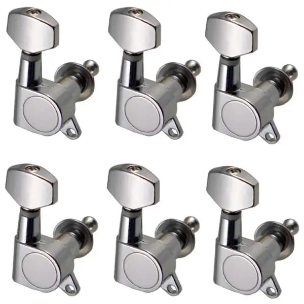 Chrome Enclosed Guitar Tuning Pegs Tuners with steel string For Acoustic Electric Guitars 6R Guitar Accessories