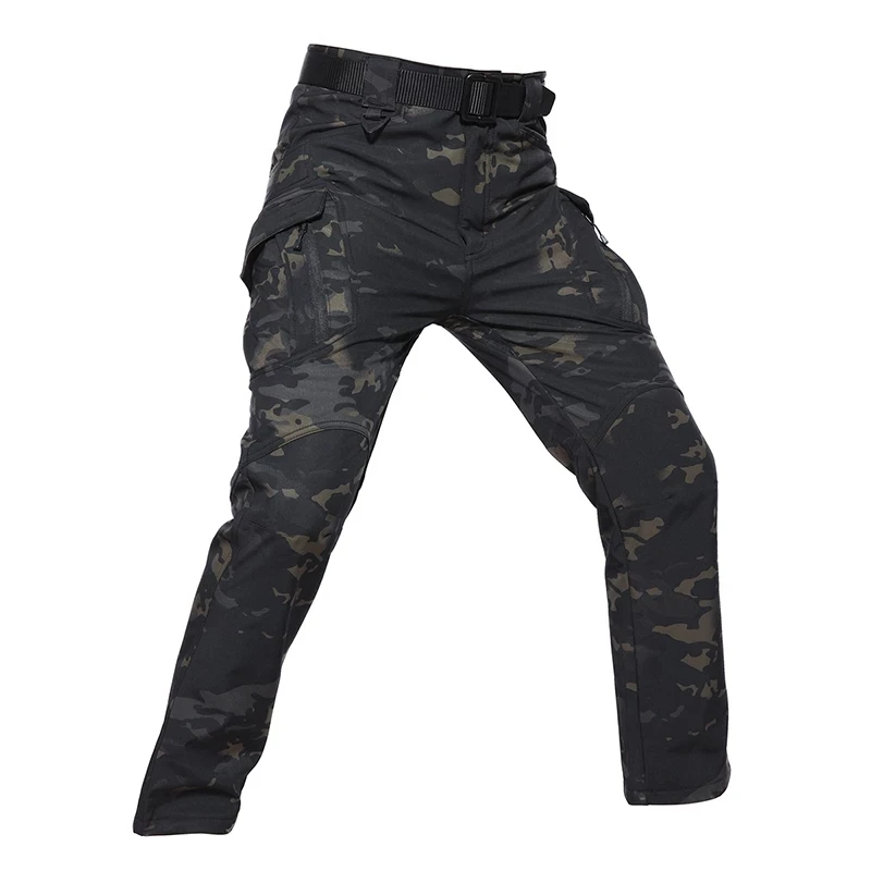 2024 New Softshell Thick Fleece Pants For Men Winter Outdoor Pants Camouflage Hunting Cargo Pant Warm Waterproof Work Trousers 2