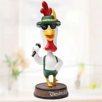 

[HHT] Cartoon Resin Crafts Toy Singing Cock Duck Ornament Living Room Desktop Decoration Accessories Amusement Park Gifts