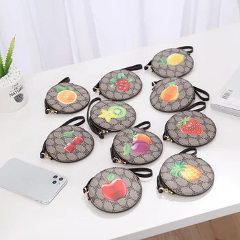 

Cartoon Coin Purse Cartoon fruit print Girls Key Case Wallet Children Snow Queen Headset Coin Bag card holder Small round bag