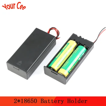 

2*18650 Battery Box Case Holder Series Battery Storage Box Switch&Cover DC Plug For 2x18650 DIY Batteries Holder